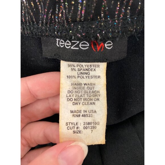 Strapless Ruched Bodycon Dress By Teez Me Juniors Size 7 Spandex Black Gold - Picture 8 of 8